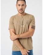 Mustang Tricou de bumbac cu decolteu la baza gatului - Alb/Negru/Kaki
