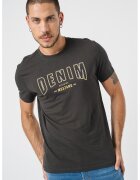 Mustang Tricou de bumbac cu decolteu la baza gatului - Alb/Verde padure