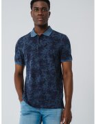 Mustang Tricou polo cu imprimeu tropical Palco Palco - Negru stins/Bleumarin