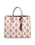 My-Best Bag Geanta tote de piele cu model 37655 - Alb/Roz somon