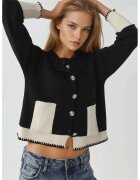 MyFashion Cardigan tricotat cu detalii de buzunar - negru - tricot - One Size