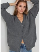 MyFashion Pulover dama - cardigan supradimensionat - gri - tricot - One Size