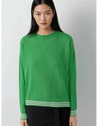 MyFashion Pulover dama - guler rotund - model impletit - verde - tricot - One Size