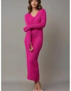 MyFashion Rochie maxi - tricotata - decolteu in V - roz -