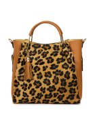 myOwn Geanta din piele cu par de ponei Fabiana - coniac/animal - Animal print/Coniac