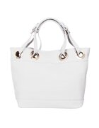 myOwn Geanta din piele naturala Stella - Alb - 32x44cm