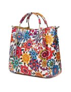 myOwn Geanta Fabiana din piele naturala pentru dama - Flori - 32x32cm