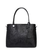 myOwn Geanta piele cu model floral Monica - Negru