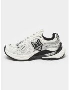 Naked Wolfe Pantofi sport de plasa cu detalii logo Smash - Alb/Argintiu