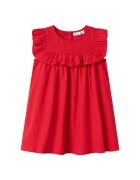 NAME IT Rochie din bumbac si in - cu volanase - Rosu