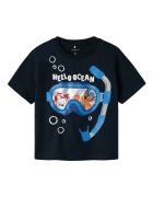 NAME IT Tricou baieti 13240711 - Bumbac/Elastan - Bleumarin - Bleumarin