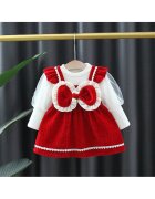 Nannie Compleu Bluza Alba si Sarafan Rosu Adina