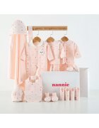 Nannie Set Hăinuțe Cadou Bebe Roz Little Baby - Roz