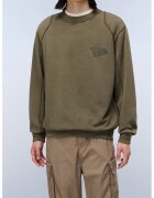 Napapijri Bluza lejera de trening din bumbac cu imprimeu logo pe spate - Maro taupe/Kaki