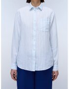Napapijri Camasa regular-fit din in cu model in dungi - Alb/Albastru aquamarin