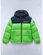 Napapijri Geaca cu logo si gluga Hornelen - Verde/Bleumarin