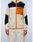 Napapijri Jacheta din material teddy cu fermoar si model colorblock yupik - Albastru ultramarin/Bej deschis