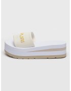 Napapijri Papuci flatform cu logo - Alb murdar