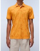 Napapijri Tricou cu guler polo si imprimeu - Portocaliu mandarina