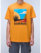 Napapijri Tricou cu imprimeu grafic - logo si decolteu la baza gatului - Portocaliu
