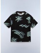 Napapijri Tricou cu model grafic Lieto - Negru/Gri