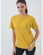 Napapijri Tricou de bumbac cu decolteu la baza gatului Nina - Galben mustar