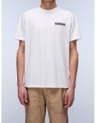 Napapijri Tricou din bumbac cu imprimeu pe partea din spate - Alb/Negru