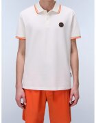 Napapijri Tricou polo din material pique Macas - Alb/Portocaliu