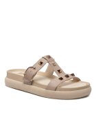 Nessi Papuci flip-flop cu tinte dama - Piele naturala - Bej