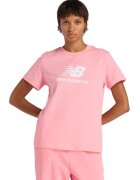 New Balance Tricou din bumbac cu imprimeu logo - Alb/Roz