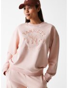 New Era Bluza de trening cu maneci drop si logo brodat - Roz pal