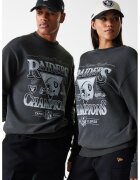 New Era Bluza unisex de trening cu imprimeu grafic - Gri carbune