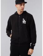 New Era Hanorac cu fermoar si imprimeu logo LA Dodgers League Essential - Alb/Negru