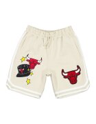 New Era Pantaloni scurti cu aplicatii Chicago Bulls - Rosu/Negru/Bej deschis