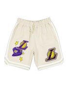 New Era Pantaloni scurti cu aplicatii Los Angeles Lakers - Galben/Violet/Bej deschis