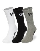 New Era Set de sosete lungi cu logo - 3 perechi - Alb/Negru/Gri