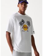 New Era Tricou cu decolteu la baza gatului NBA LA Lakers Palm Tree - Negru/Galben/Alb optic