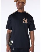 New Era Tricou cu detalii brodate - Negru/Maro