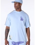 New Era Tricou cu detaliu floral brodat - Albastru pastel/Bleumarin