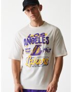 New Era Tricou cu imprimeu si decolteu la baza gatului - Bej deschis