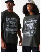 New Era Tricou lejer unisex cu imprimeu grafic - Gri carbune
