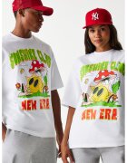 New Era Tricou unisex cu design grafic si decolteu la baza gatului - Alb/Verde/Galben
