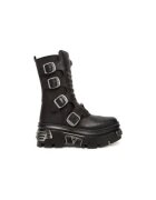 New Rock Botine dama M-WALL373N-C1 - Piele naturala - Negru - Negru