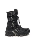 New Rock Botine dama piele naturala - negru - Negru
