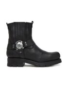 New Rock Ghete barbatesti din piele naturala - Negru