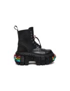 New Rock Ghete barbati model M-WALL083CCT-S8 - piele naturala - negru - Negru