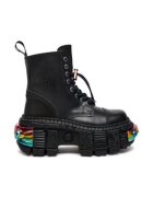New Rock Ghete dama - model M-WALL083CCT-S8 - piele naturala - negru - Negru