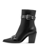 NEWD Botine din piele cu toc masiv - Negru