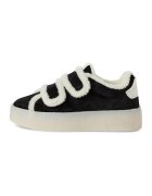 NEWD Pantofi sport din piele intoarsa cu garnituri din lana si velcro - Negru/Alb murdar