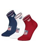 NFL Set de sosete scurte unisex - 3 perechi - Rosu/Alb/Albastru inchis